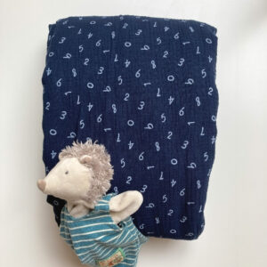 Plaid double épaisseur maxi 130 x 190 cm - Chiffre bleu marine