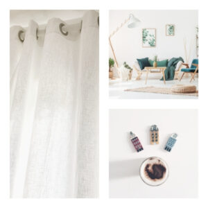 Washed linen curtain