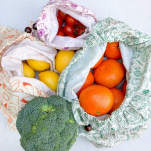 Lot de 3 sacs fruits et légumes en coton bio SuperBee