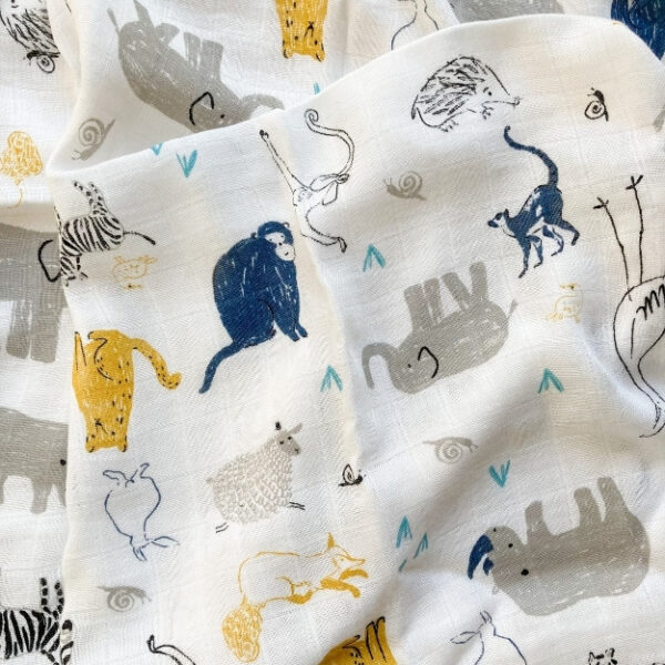 Lot de 3 langes bébé 58 x 58 cm bambou et coton – Image 9