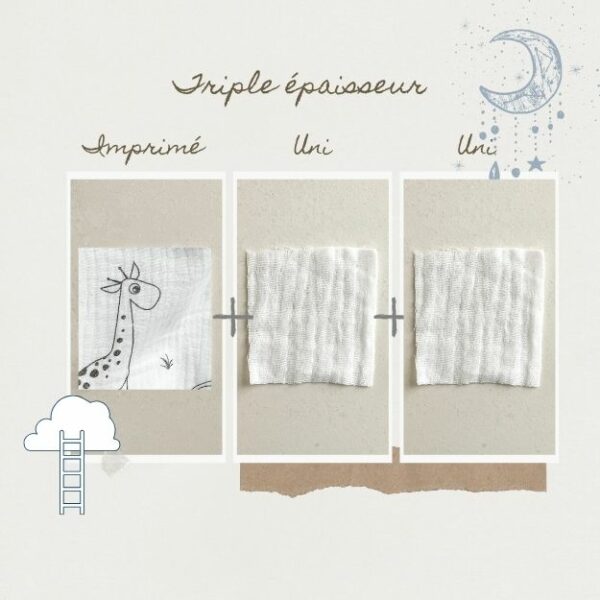 Couverture sweet dream bébé triple épaisseur gaze de coton ultra douce 120 x 120 CM – Image 15