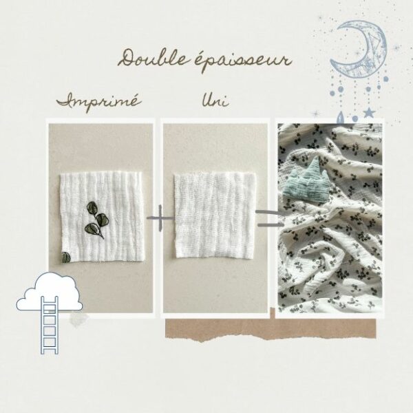 Couverture sweet dream bébé double épaisseur gaze de coton ultra douce 120 x 120 CM – Image 10