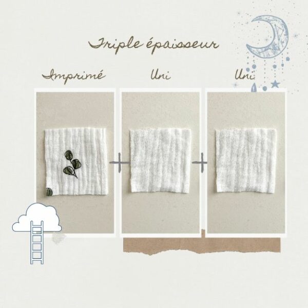Couverture sweet dream bébé triple épaisseur gaze de coton ultra douce 120 x 120 CM – Image 2