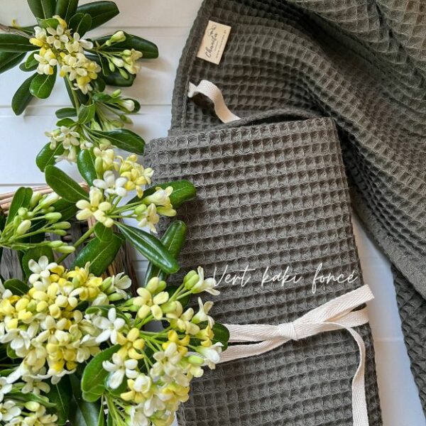 Torchon en coton moelleux nid d'abeille – Image 10