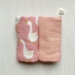 Lot de 2 langes oie rose