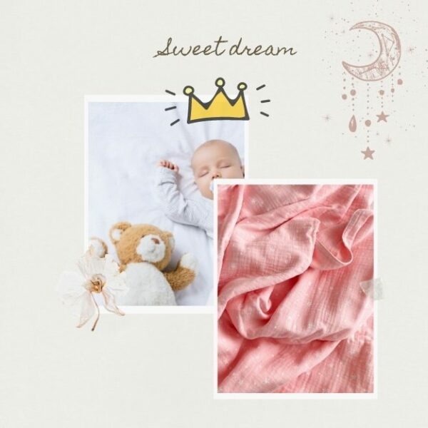 Couverture sweet dream bébé double épaisseur gaze de coton ultra douce 120 x 120 CM – Image 5