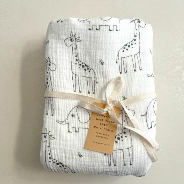 Couverture sweet dream bébé double épaisseur gaze de coton ultra douce 120 x 120 CM – Image 17