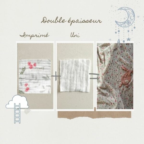 Couverture sweet dream bébé double épaisseur gaze de coton ultra douce 120 x 120 CM – Image 15