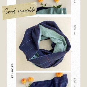 Snood réversible en coton bio et flanelle de coton