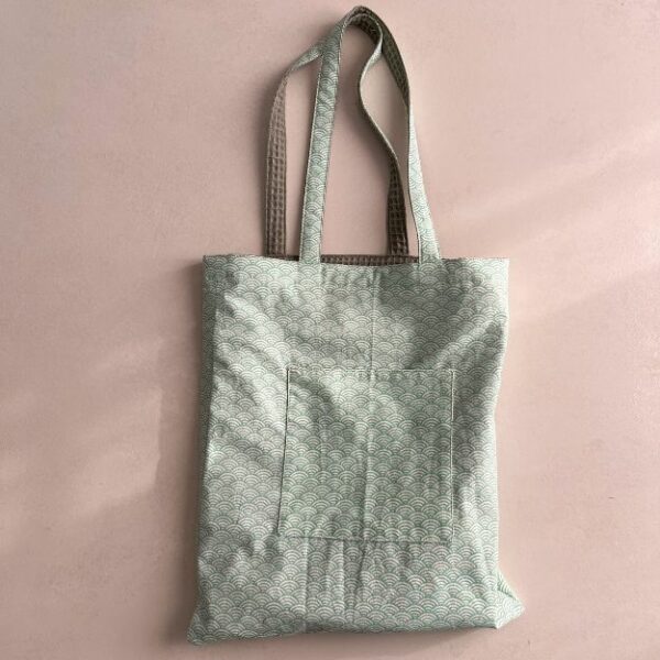 Tote bag réversible en coton nid d'abeille – Image 2