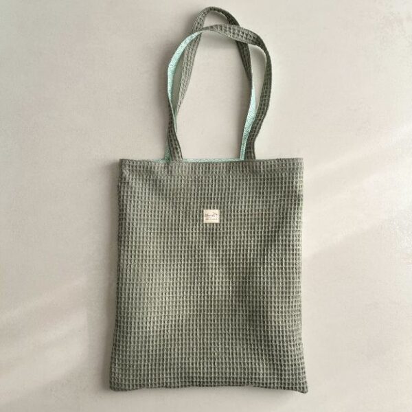 Tote bag réversible en coton nid d'abeille – Image 3