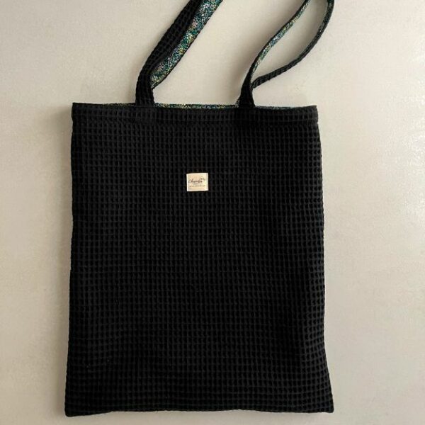Tote bag réversible en coton nid d'abeille – Image 6