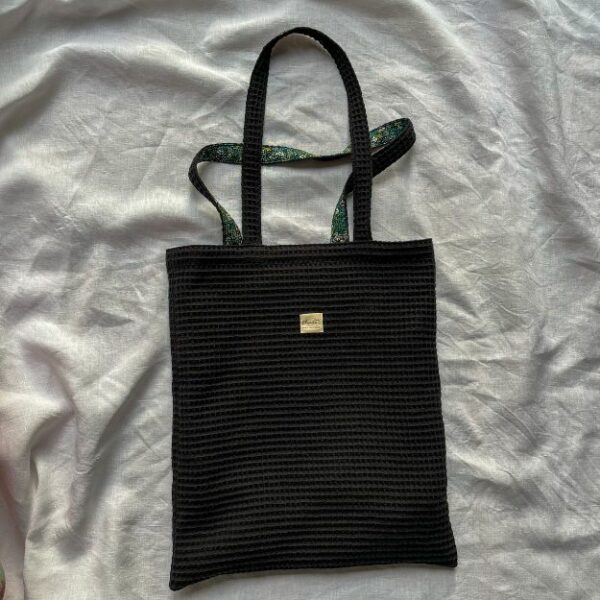 Tote bag réversible en coton nid d'abeille – Image 5