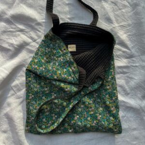 Tote bag réversible en coton nid d'abeille