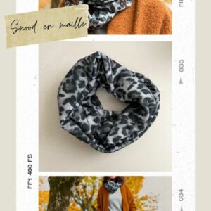 Snood en maille léopard gris