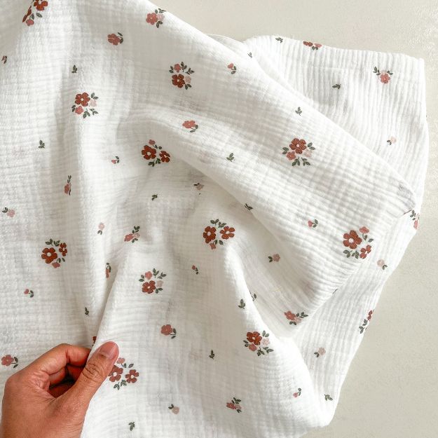 Lot de 3 langes bébé en mousseline de coton 58 x 58 cm - fait main à Bordeaux - Image 5