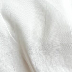 Tissu voile de cotton uni blanc cassé