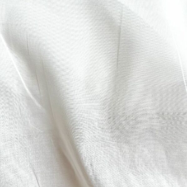 Tissu voile de cotton uni blanc cassé