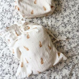 Pochon bébé en gaze de coton doublé