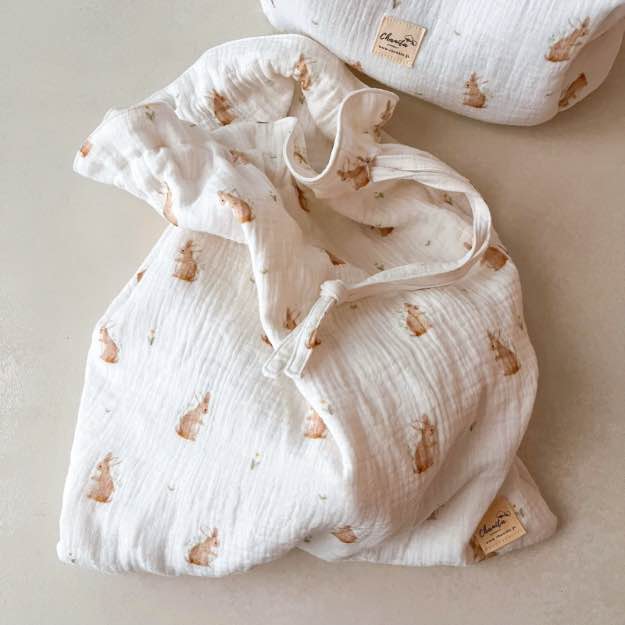 Pochon bébé en gaze de coton doublé - Image 3
