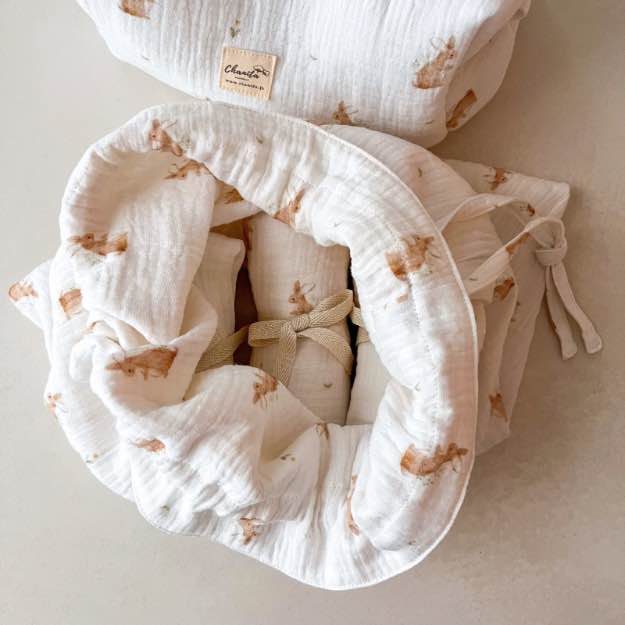Pochon bébé en gaze de coton doublé - Image 2