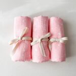 Lot de 3 langes étoiles rose bébé